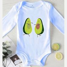 Avocado Print Bodysuit for Newborns Infant Girls Winter Outfits Toddler Shower Gifts Newborn Baby Clothes Winter Jumpsuit Kids 2024 - buy cheap