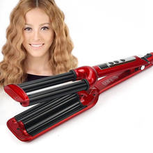 Ceramic Hair Crimper Triple Barrels Curling Iron Wand Three Pipe Wave Curler Iron Hair Waver LED Display Styling Tools 2024 - buy cheap