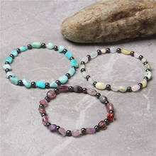 Random Natural Stone Bracelets Women Men Handmade Bracelet Elastic Bracelet Amazonite Morganite Healing Hematite Bangle Jewelry 2024 - buy cheap