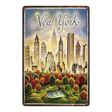 new york Tin Sign art wall decoration,vintage aluminum retro metal sign 2024 - buy cheap
