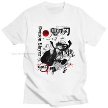 Camisetas kimetsu no yaiba, camiseta de algodão de manga curta nezuko, camiseta casual anime demon slayer, camisetas tanjiro kamado, presente 2024 - compre barato