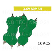 10pcs/lot 3.6V 80mAh NI-MH button battery Rechargeable Button batteries PLC industrial control battery 2024 - buy cheap