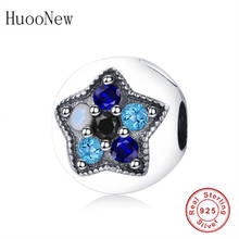 Fit Original Brand Charms Bracelet 925 Sterling Silver Star Blue Zirconia Stone Clip Lock Stopper Beads Making Women Berloque 2024 - buy cheap