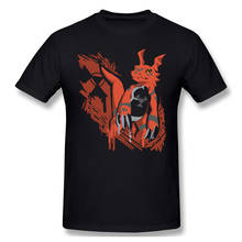 Men Digimon Black T-Shirt Guilmon Pure Cotton Tees Harajuku TShirt 2024 - buy cheap