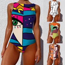 Bañador de arte Pop de una pieza para mujer, Monokini, trajes de baño estampados, ropa de playa 2024 - compra barato