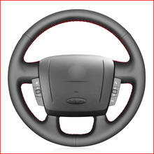 MEWANT Black Genuine Leather Car Steering Wheel Covers for Peugeot Boxer 2006-2019 Citroen Jumper 2006-2019 Relay 2008-2019 2024 - buy cheap