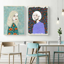 AAHH Illustration Posters Woman Quadro Canvas Painting Print on Canvas Nordic Art Picture for Living Room Home Decor No Frame 2024 - compre barato