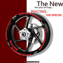 Logotipo da roda de motocicleta, adesivos reflexivos, faixa 17 polegadas, universal para honda yamaha bmw ktm ducati suzuki racing 2024 - compre barato