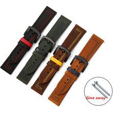 Vintage Genuine Leather Watchbands 4 Colors Belt 18mm 20mm 22mm 24mm Women Men Cowhide Watch Band Strap Watch Accessories 2024 - buy cheap