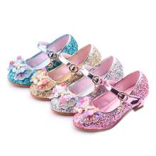 Princess Girls Fancy Dress Shoes Pearl Star Shining Shoes Kids High-heel Leather Shoes Students Piano Performance Dance Moccasin 2024 - buy cheap