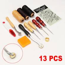 13Pcs Leather Craft Tools Kit Hand Sewing Leathercraft Stitching Carving Leather Template Punch Kits Leather Tools DIY Crafts 2024 - buy cheap