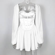 Women Fashion Slim Dress Lantern Sleeve Chiffon Dress Sexy Fairy Dress Femme Vestidos 2024 - buy cheap