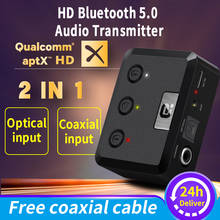 MR275 Wireless bluetooth 5.0 audio transmitter aptX HD ll Optical Coaxial 3.5mm Aux RCA  Audio receiver Adapter  Dual Link TV PC 2024 - buy cheap
