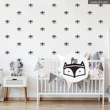 Виниловые наклейки на стену в скандинавском стиле с изображением лисы, леса, животных, детской комнаты, современного декора стен, спальни для маленьких девочек 2024 - купить недорого
