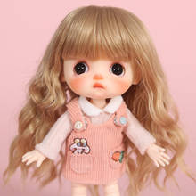 Новая мода 1/8 Bjd SD кукла парик челка волнистый длинный парик волосы высокая температура провод BJD парик для ob11 аксессуары для куклы 2024 - купить недорого