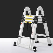 Портативная телескопическая лестница с доской, многофункциональная утолщенная складная лестница из алюминиевого сплава длиной 3,8 м, одна лестница 2024 - купить недорого