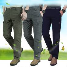 Calça masculina cargo, calça casual cor sólida de bolso grossa respirável e de secagem rápida 2024 - compre barato