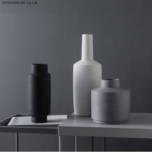 Vaso de cerâmica preto e branco, arranjo moderno de flores, acessórios para artesanato, mobiliário de vaso de flores, sala de estar, decoração para casa 2024 - compre barato