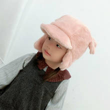 Kawaii/Детские трикотажные шапки с кошачьими ушками и шарфом; зимние ветрозащитные теплые шапочки для мальчиков и девочек; шапочки для детей 2024 - купить недорого