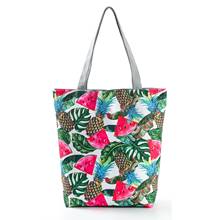 Miyahouse bolsa de mão com estampa de melancia, casual, feminina, de ombro, em poliéster, para o verão, bolsa de praia, uso diário, para compras 2024 - compre barato