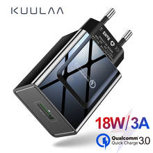 KUULAA USB зарядное устройство Quick Charge 3,0 18 Вт Быстрая Зарядка адаптер EU US Plug мобильный телефон зарядное устройство для iPhone Xiaomi samsung Huawei 2024 - купить недорого