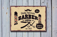 Letreros de estaño de Metal para barbería clásica, cartel Vintage para decoración de pared, tablero Retro, Pub divertido, poste de lata para Bar 2024 - compra barato