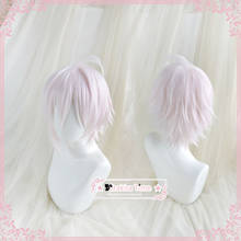 Короткие светильник-розовые термостойкие синтетические волосы для косплея IDOLiSH7 Kujo Tenn для Хэллоуина карнавала вечерние + бесплатная шапочка для парика 2024 - купить недорого