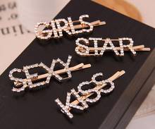 Crystal Love Crown Hair Pins Tiara Sexy Girls Boys Clips Letter Bridal Hair Jewelry Wedding Hair Accessories Diadema Bobby 2024 - buy cheap