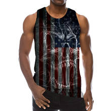 Men's National Flag Graphic Sleeveless 3D Top Holiday Tees United States Tank Tops Gym Boys Streetwear Novelty Vest 2024 - buy cheap