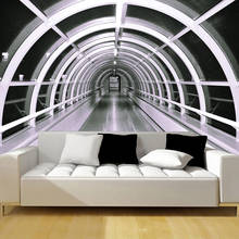 Пользовательские фото Современный 3D архитектурное пространство креативная настенная живопись гостиная диван ТВ фон Декор картина Настенные обои 2024 - купить недорого