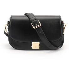 Senhoras de couro genuíno bolsa de ombro nova textura fivela sela saco simples moda cor sólida diagonal pequeno saco crossbody 2024 - compre barato