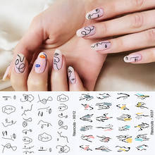 Harunouta Nail Water Decals Transfer Stickers Flower Butterfly Geometric Slider Nail Foil Wraps Nail Art DIY Decorations Tools 2024 - buy cheap