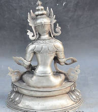 zmr bronze factory outlets Tibet Silve 12"Old tibet Buddhism Fane Silver vajrasattva kwan-yin Bodhisattva Buddha statue 2024 - buy cheap