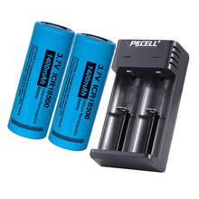 Bateria recarregável do li-íon 3.7 baterias 18500 mah do li-íon de 4 pces pkcell 1400 v icr18500 e carregador de bateria para a bateria aa/aaa 18650 2024 - compre barato