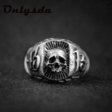Aliexpress Stainless Steel Gothic Skull 13Lucky Ring Biker Hiphop Rock Roll Gothic Jewelry Unique Fashion Gift for Men Gift 2024 - buy cheap