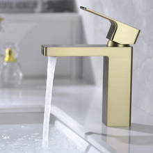 Bathroom Faucet Solid Brass Bathroom Basin Faucet Cold And Hot Water Mixer Sink Tap Single Handle Deck Mounted Brushed Gold Tap 2024 - buy cheap