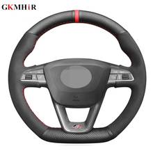 Genuine Leather Suede DIY Car Steering Wheel Cover For Seat Leon Cupra R Leon ST Cupra Leon ST Cupra Ateca Cupra Ateca FR 2024 - buy cheap