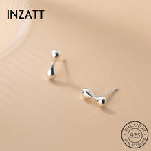 INZATT Real 925 Sterling Silver Geometry Stud Earrings For Fashion Women Minimalist Fine Jewelry Hiphop Accessories Gift 2024 - купить недорого