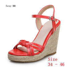 Women Platform High Heel Wedge Sandals Shoes Woman High Heels Wedges Gladiator Sandals Plus Size 34 - 40 41 42 43 44 45 46 2024 - buy cheap