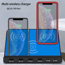 Wireless Charging Station For Samsung S8 S10 Note10 Huawei P30 P40 Mate20 Xiaomi Oppo Vivo Multi qc3.0 Usb PD Charge Bracket 2024 - buy cheap