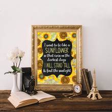 Home Decor Painting Canvas Print Sunflower Inspirational Quote Wall Art Modular Pictures Modern Nordic Style Poster Living Room 2024 - buy cheap