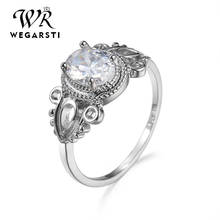 WEGARSTI Luxury Female Crystal Zircon Stone Ring Real 925 Sterling Silver Engagement Ring Vintage Wedding Rings For Women 2024 - buy cheap