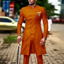 Gwenhwyfar Suits for Men Groom Tuxedo  Indian Wedding Wear Casual Man Blazer Men Orange Suit Slim Wedding Suits （Jacket+Pants） 2024 - buy cheap