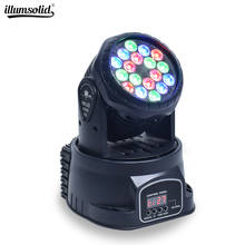 Iluminação de palco com led de cabeça móvel, 18x3w, rgbw, profissional, dmx512, para discoteca, festa com música, dj, ktv, boate, iluminação 2024 - compre barato