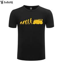 Evolution of Model Railway Train T Shirt Men Funny Cotton Short Sleeve Tshirt Streetwear Novelty Fitness Man T-Shirt Tops Tee 2024 - buy cheap