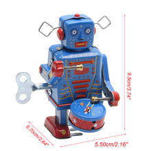 Robô relógio retrô y4ud para crianças, brinquedo colecionável vintage de metal a corda, presente para crianças 2024 - compre barato