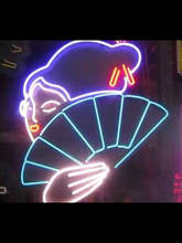 Farol animado geisha japonesas, acessórios de luz neon 2024 - compre barato