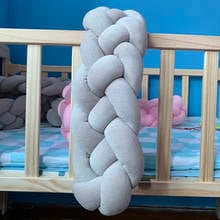 1M 4 Strands Baby Crib Bumper Knotted Braided Cradle Decor Handmade Soft Cotton Pillow Cushion Nursery Newborn Gift Protector 2024 - buy cheap