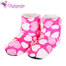 Glglgege-Zapatillas de interior suaves para mujer, zapatos con suela de algodón acolchada, de Cachemira, cálidos, informales, con forma de corazón 2024 - compra barato