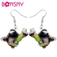 Bonsny Acrylic South American Sloth Bradypod Trunk Earrings Animal Drop Dangle  Jewelry For Women Girls Teens Kid Hot Sales Gift 2024 - buy cheap